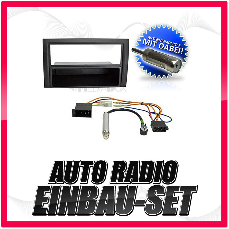 Auto Radio Einbau Blende/Rahmen+Adapter für SKODA Fabia 1 (2-DIN vb) - 99-07